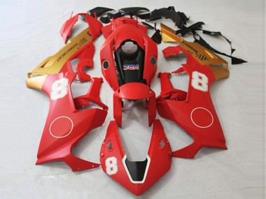 2017-2023 Matte Red and Matte Gold Honda CBR1000RR Motorcycle Fairings