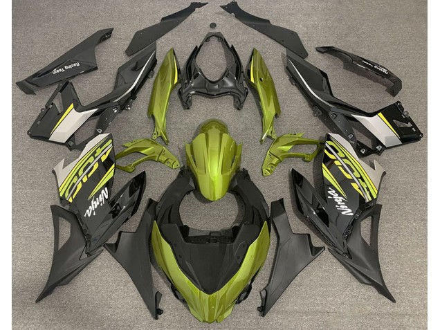 2018-2023 Liquid Yellow and Grey Kawasaki Ninja 400 Motorcycle Fairings