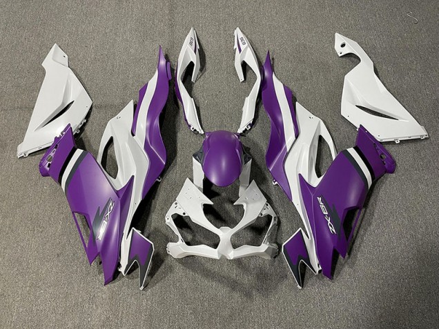 2019-2023 Matte Purple and White Kawasaki ZX6R Motorcycle Fairings