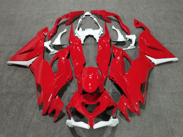 2019-2023 Red with White Kawasaki ZX6R Motorcycle Fairings